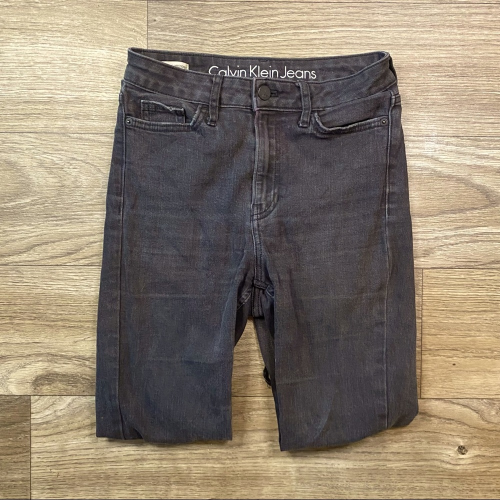 Calvin Klein Black Wash Ripped High Waist Skinny Jeans